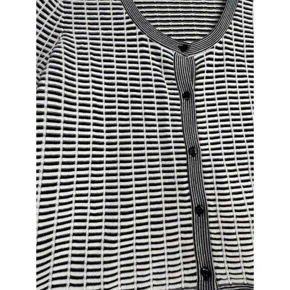 Worthington Striped Textured‎ Cardigan size XL Black/White - Picture 4 of 7